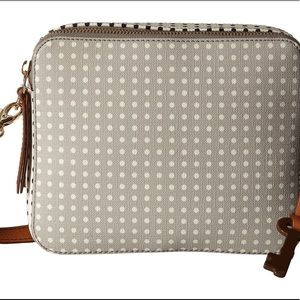 Fossil Sydney Polka Dot Gray Crossbody